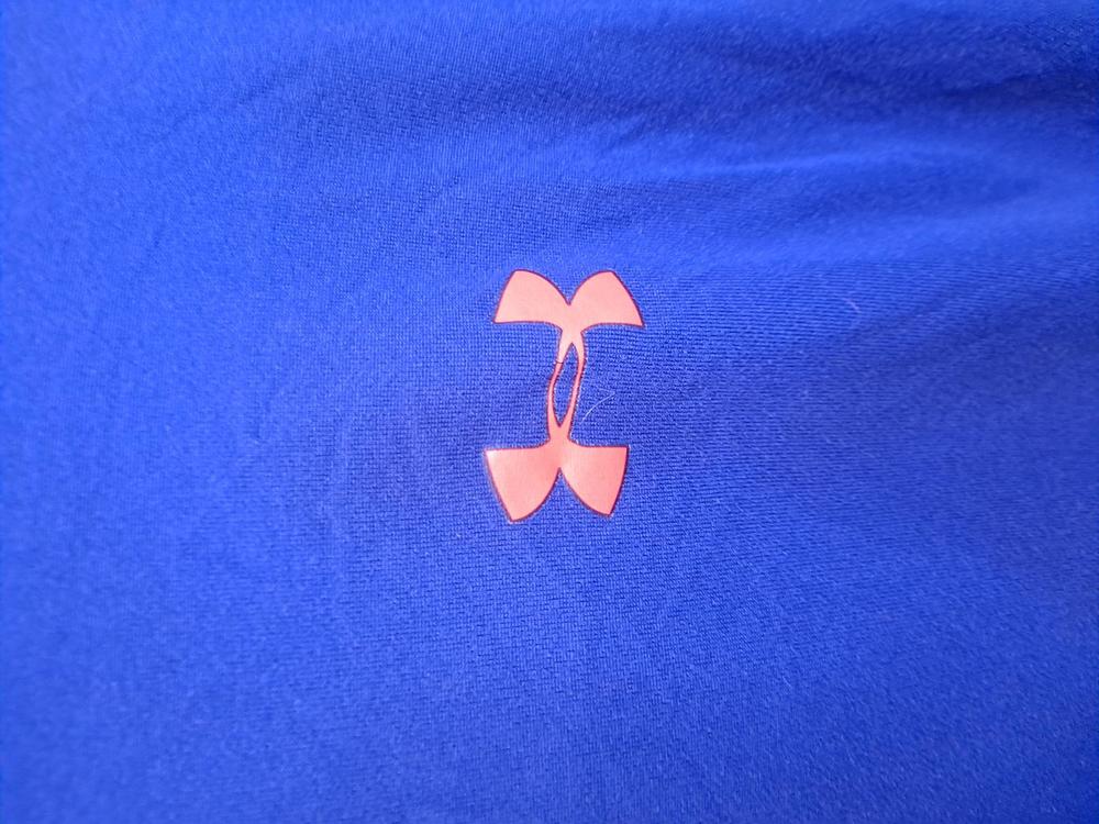 Under Armour Blue Coldgear with Orange Logo Henley Size Large - Picture 2 of 6